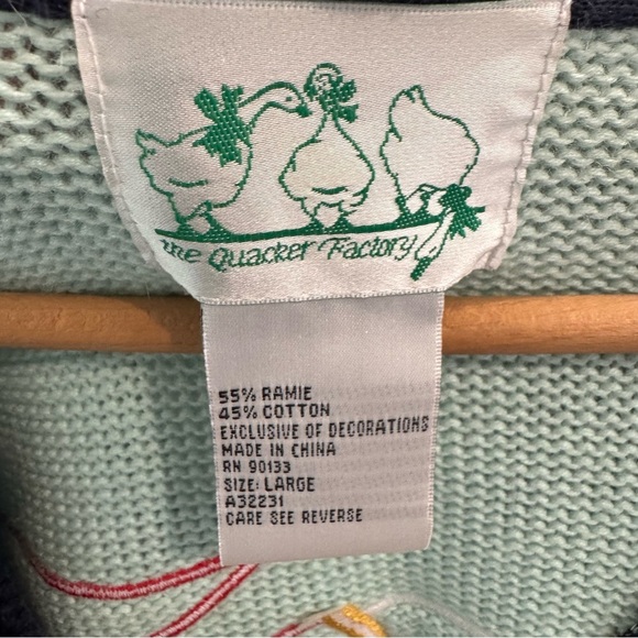 Quacker Factory Snowman Winter Cardigan‎ Sweater Appliqué Beads Colorful Large - Picture 7 of 11